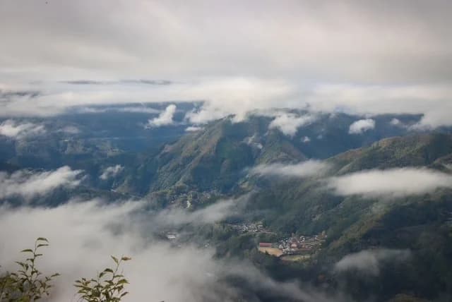 諸塚村の山並みの遠景
